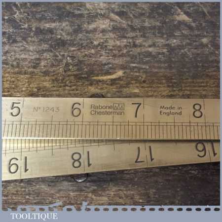 Vintage 24” Rabone Chesterman No: 1243 imperial Metric Folding Brass ...